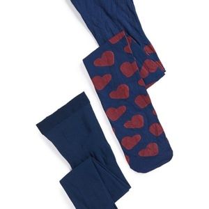 TUCKER + TATE HEART PRINT TIGHTS 2 PACK small